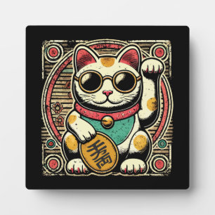 Anime Vintag Maneki Neko Lucky Cat, Erfolgsgeld Fotoplatte