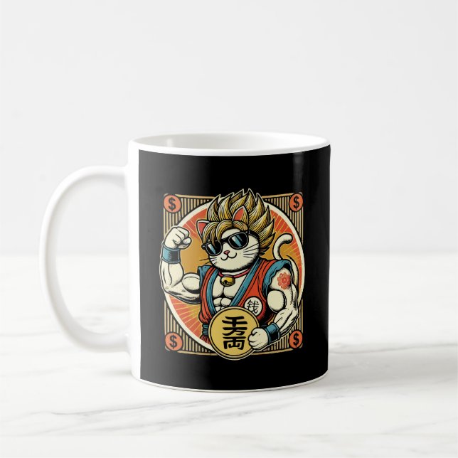 Anime Vintag Maneki Neko Lucky Cat, Erfolgsgeld Kaffeetasse (Links)
