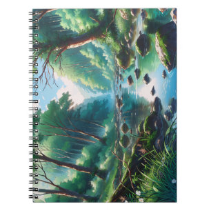 Anime Waldlandschafts Grafik Notizblock