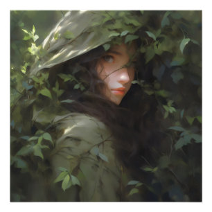 Anime-Waldmädchen Fotodruck