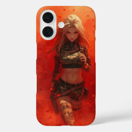 Anime Warrior Girl iPhone 16 Fall Epic Otaku iPhone 16 Hülle