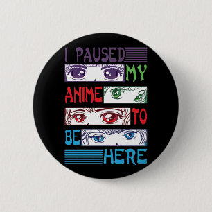 Anime watching Girl Otaku Teen Japanisch Manga Button