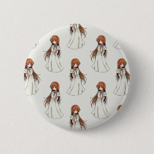 Anime Weeb Girl Manga-Muster Button