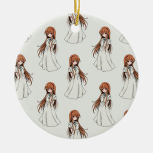 Anime Weeb Girl Manga-Muster Keramik Ornament