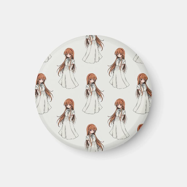 Anime Weeb Girl Manga-Muster Magnet (Vorne)