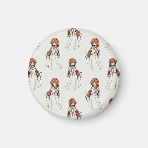Anime Weeb Mädchen Manga Muster Design Magnet