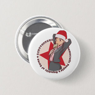 Anime-Weihnachtspullover - Süßes koreanisches Mädc Button