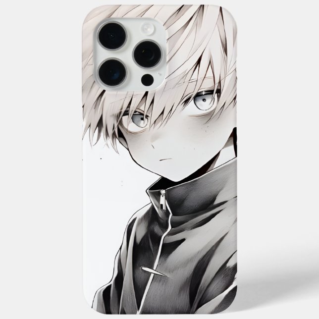 Anime Weißhaar-Charakter iPhone 15 Pro Max Hülle  (Rückseite)