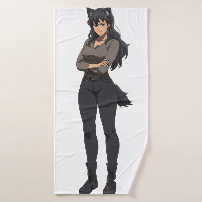 Anime Werewolf Woman Badehandtuch (Badehandtuch)