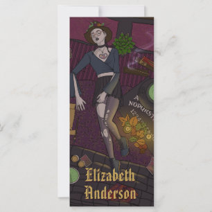 Anime Witch Black Pink Teen Girl Cartoon Lesezeich