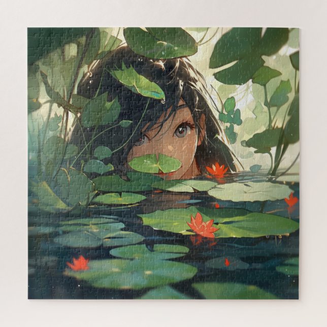 Anime Woman am See Puzzle (Vertikal)