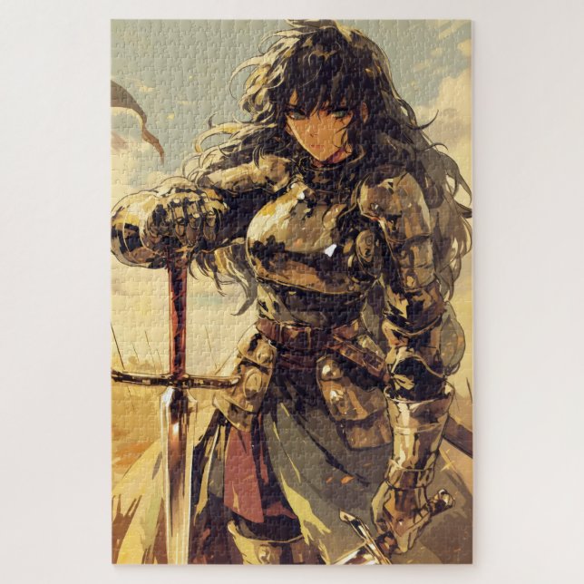 Anime Woman Knight Fantasy Puzzle (Vertikal)