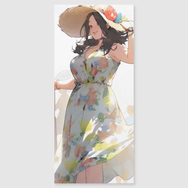 Anime Woman Plus Größe Magnetkarte (Vorderseite)