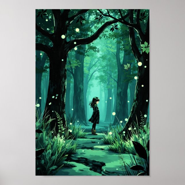 Anime-Zauberwald-Geist-Wandkunst Poster (Vorne)
