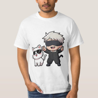 Anime-Zeichen und Blushing-Katze T-Shirt