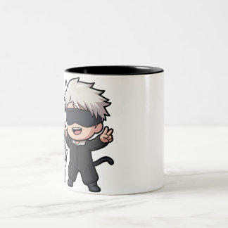 Anime-Zeichen und Blushing-Katze Zweifarbige Tasse