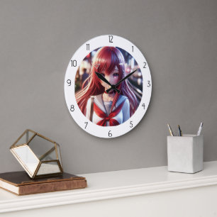 ANIMEMÄDCHEN GROßE WANDUHR