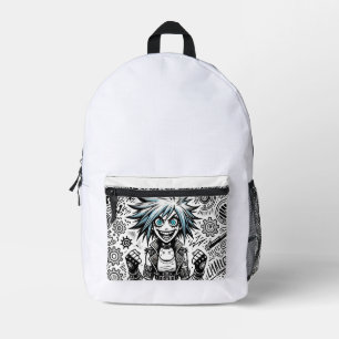 Animes Comic fröhliche Kunst Original blu_eyes bla Bedruckter Rucksack