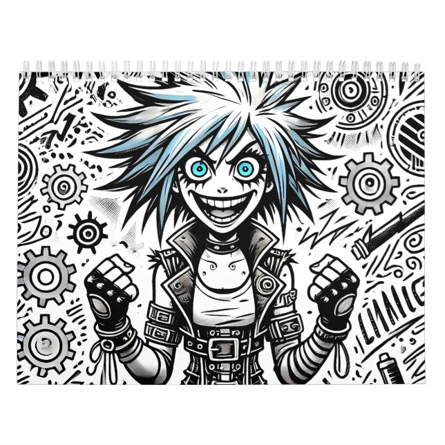 Animes Comic fröhliche Kunst Original blu_eyes bla Kalender (Titelbild)