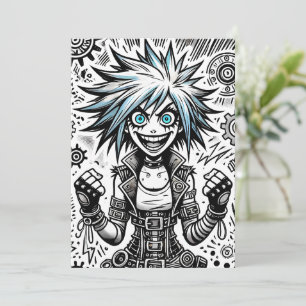 Animes Comic fröhliche Kunst Original blu_eyes bla Save The Date