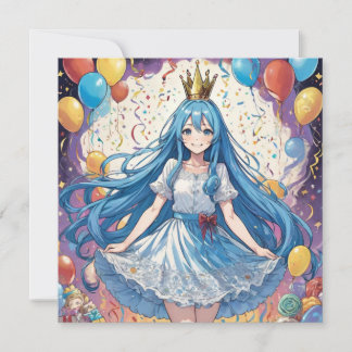 Animes Mädchen Geburtstag Personalisierte Benutzer Einladung