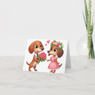 Animierte Dachshund Valentinstagskarte Karte