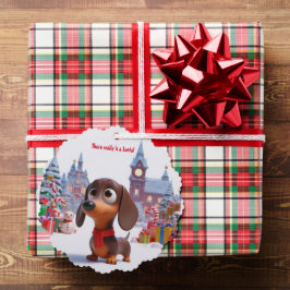 Animierte Dackel Welpe Ornament Karte