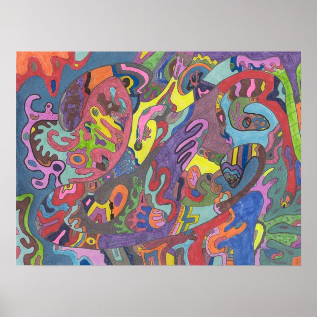 Animierte Farbe, 24x18 Poster (Vorne)