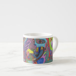 Animierte Farbe, originell abstrakt Espressotasse