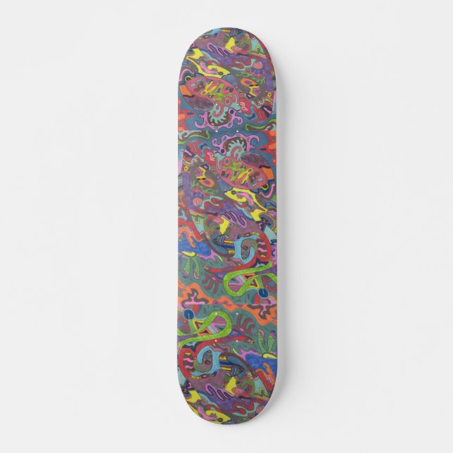 Animierte Farbe, originell abstrakt Skateboard (Vorne)