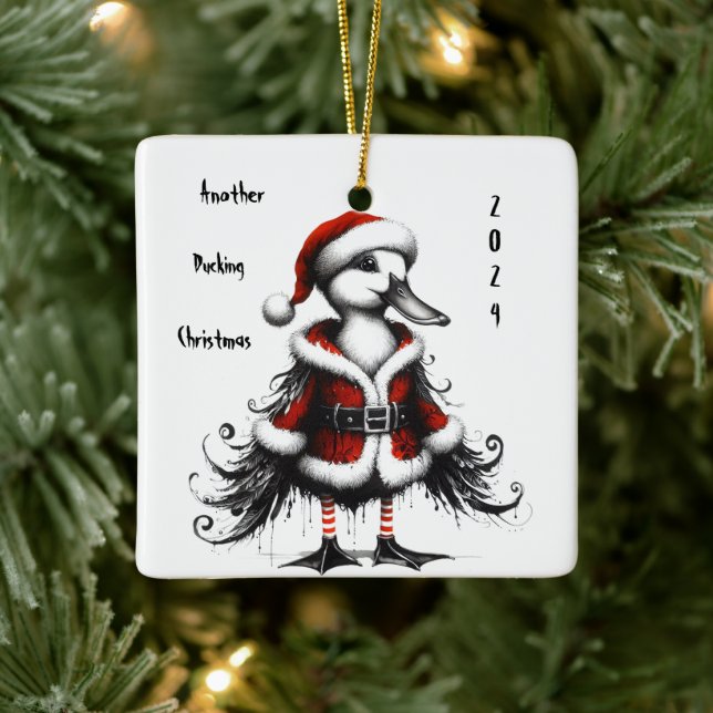 Animierte Gotische Entenschmuck Keramikornament (Baum)