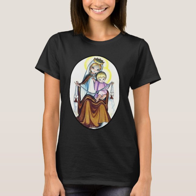 Animierte Jungfrau Maria T-Shirt (Vorderseite)