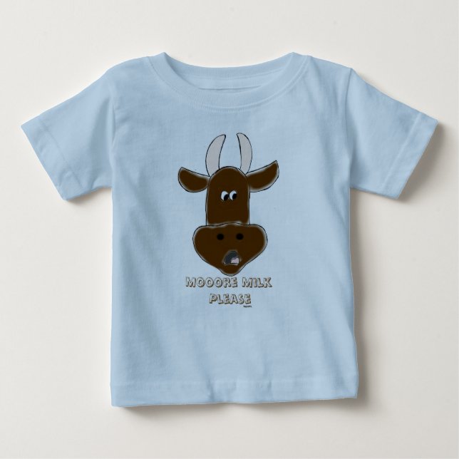 Animierte Kuh mit Grafiken Baby T-shirt (Vorderseite)