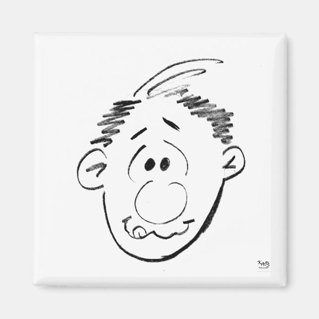 Animierte Mans Gesicht Emotionen Gesichter Magnet (Vorne)