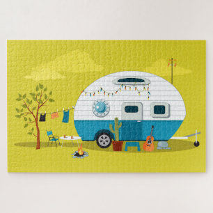 Animierter Camping-Trailer Puzzle