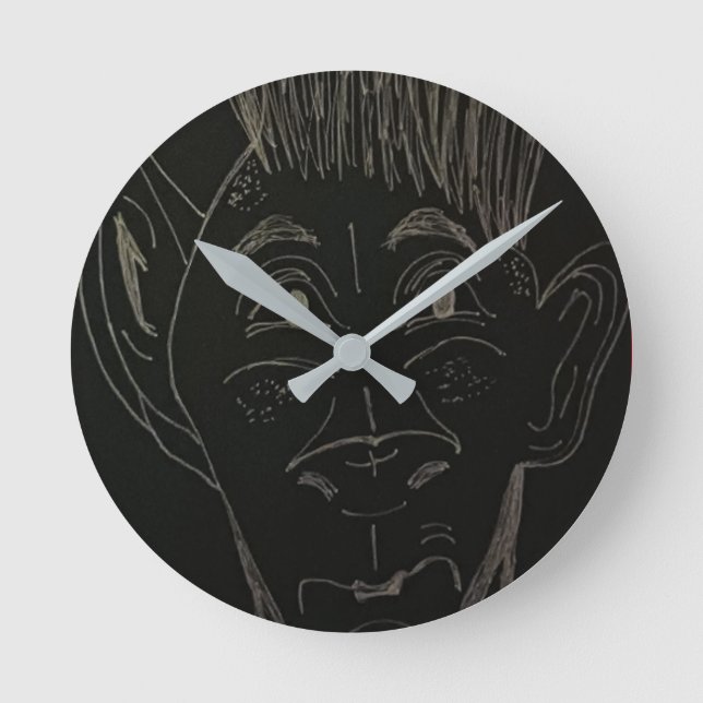 Animierter Cartoon Runde Wanduhr (Vorderseite)