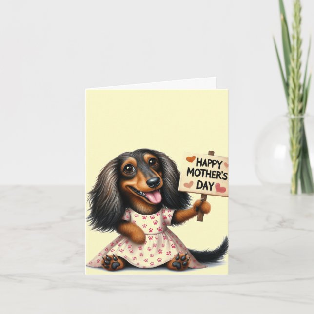 Animierter Dachshund Muttertag  Karte (Vorderseite)