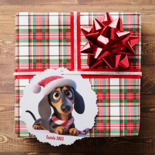 Animierter Dachshund-Welpe Ornament Karte