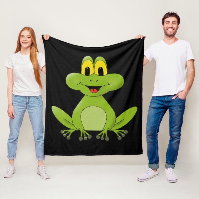 Animierter grüner Frosch Fleecedecke (Beispiel)
