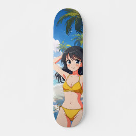 Animierter japanischer Skateboard-Strand Skateboard