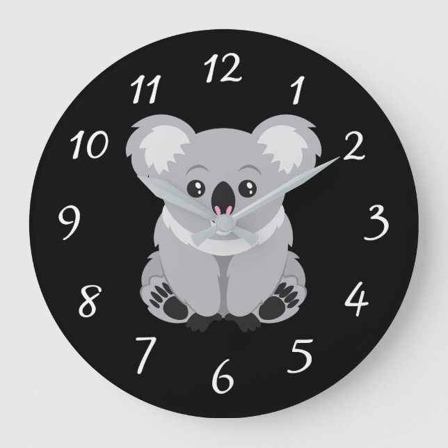 Animierter Koala-Bär - Große Uhr (Vorderseite)