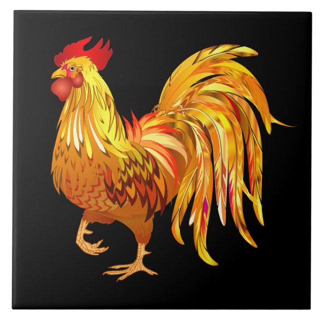 Animierter Rooster Fliese (Vorderseite)