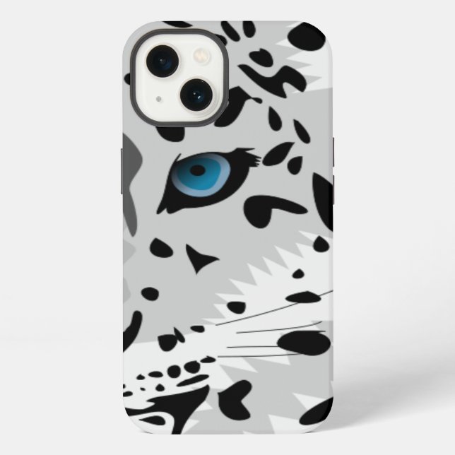 Animierter Schneeleopard iPhone Hülle (Rückseite)