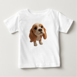 Animierter Spaniel-Welpe mit ausdrucksstarken Auge Baby T-shirt