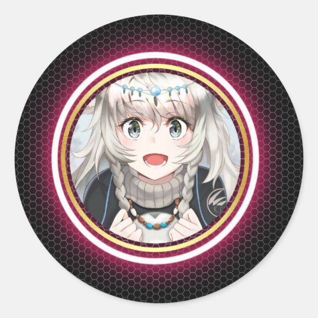 Animiertes Logo-Design Runder Aufkleber (Vorderseite)
