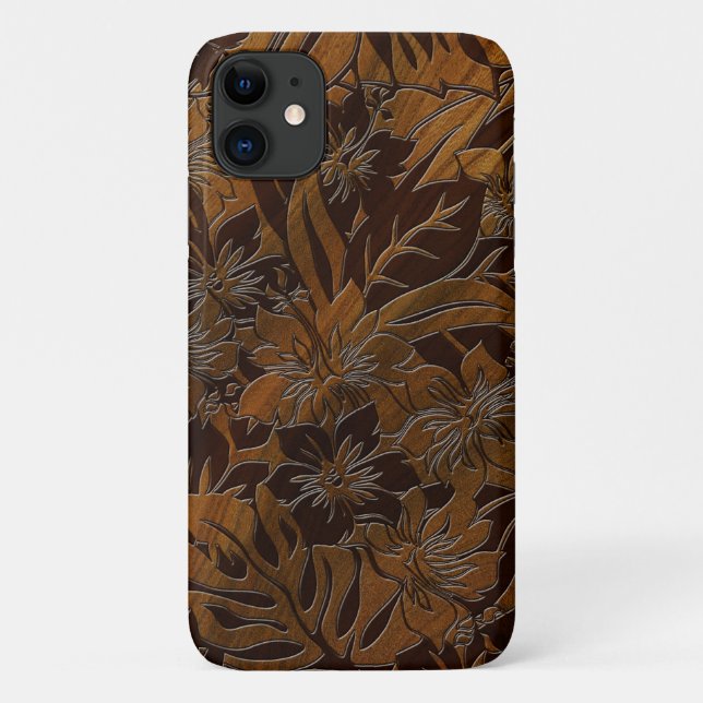 Anini Beach Imitats Wood Hawaiian Case-Mate iPhone Hülle (Rückseite)