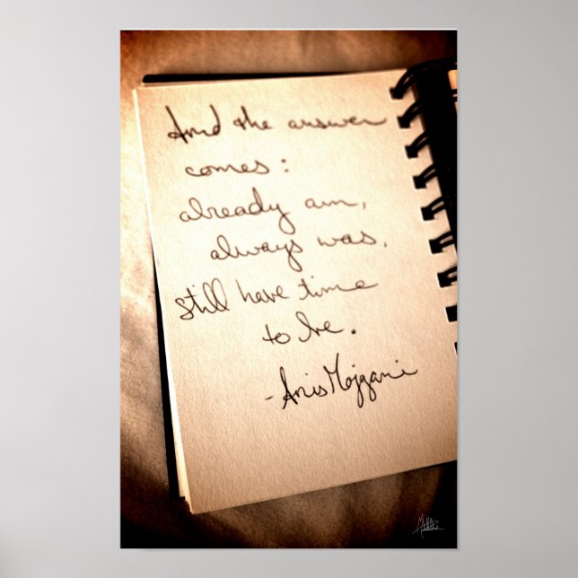 Anis Mojgani Zitat [Kunstdruckerei] Poster (Vorne)