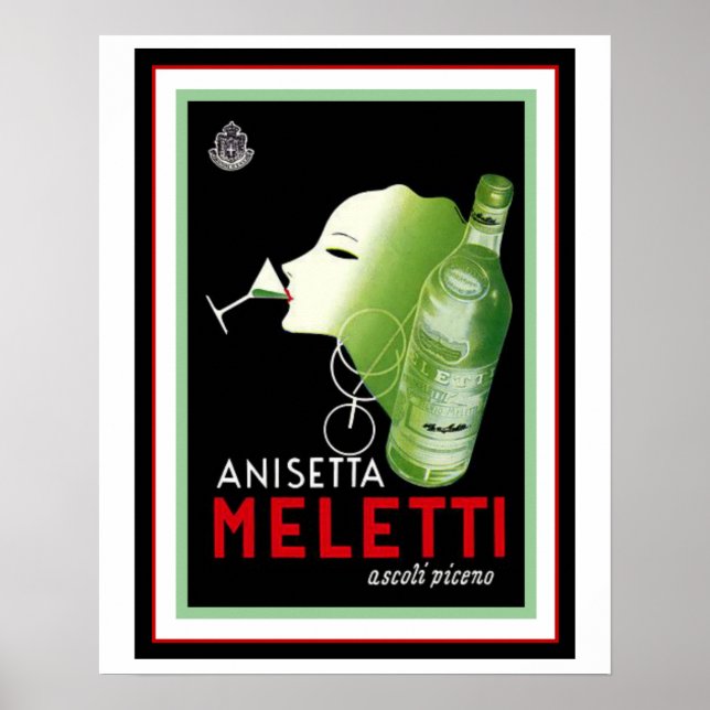 Anisetta Meletti Vintage Ad Poster 16 x 20 (Vorne)