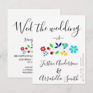 Anishinaabe Florale Erdbeer-Hochzeitseinladung Einladung