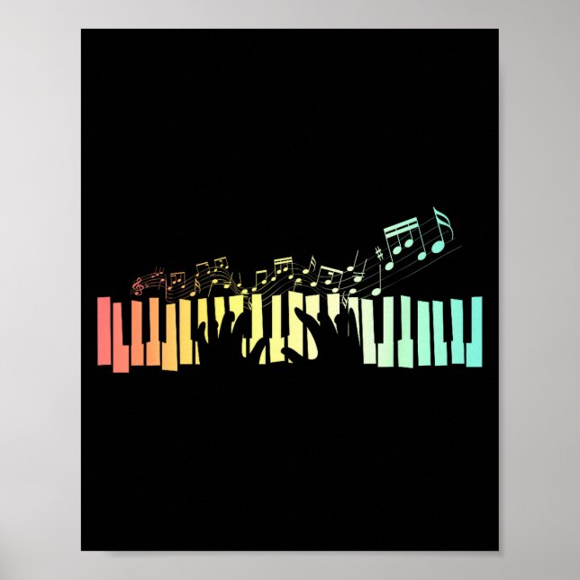 Anist Keyboards Music Notes Ano  Poster (Vorne)